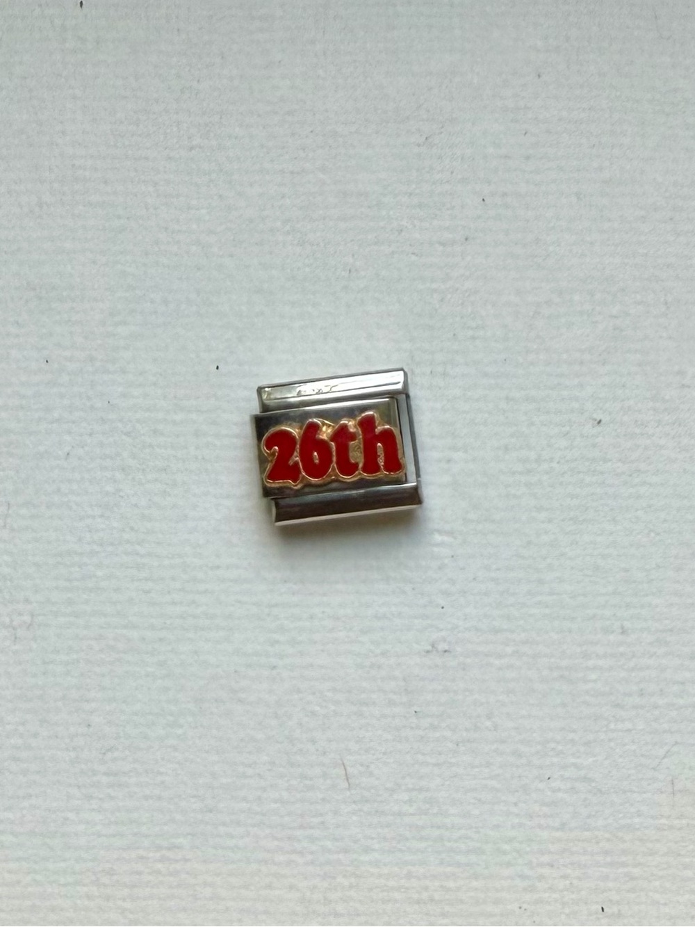 '26th' Italian Charm - Red Lettering